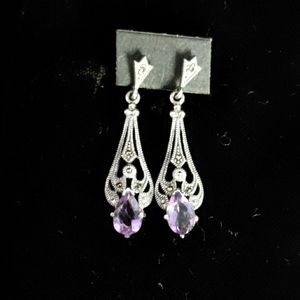 Vintage Amethyst art deco style earrings